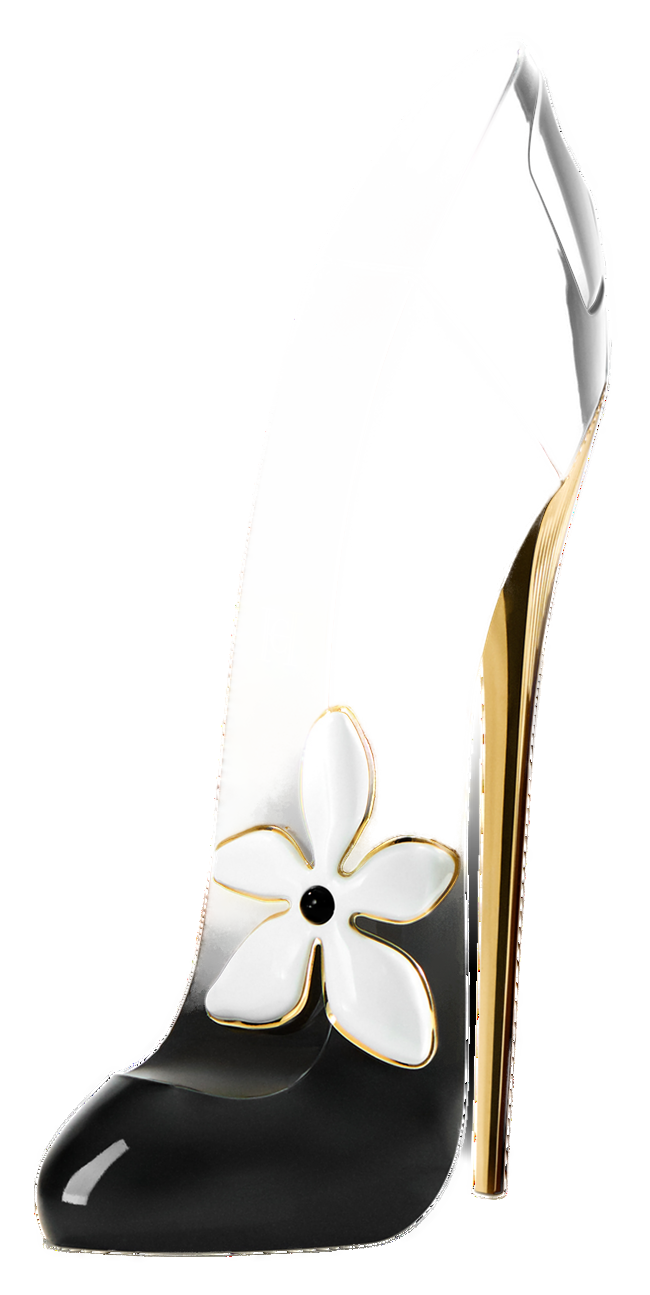 Good Girl Jasmine Absolute Eau de Parfum 80ml Carolina Herrera: frasco-stiletto preto laqueado com salto dourado, flor de jasmim branca e monograma CH
