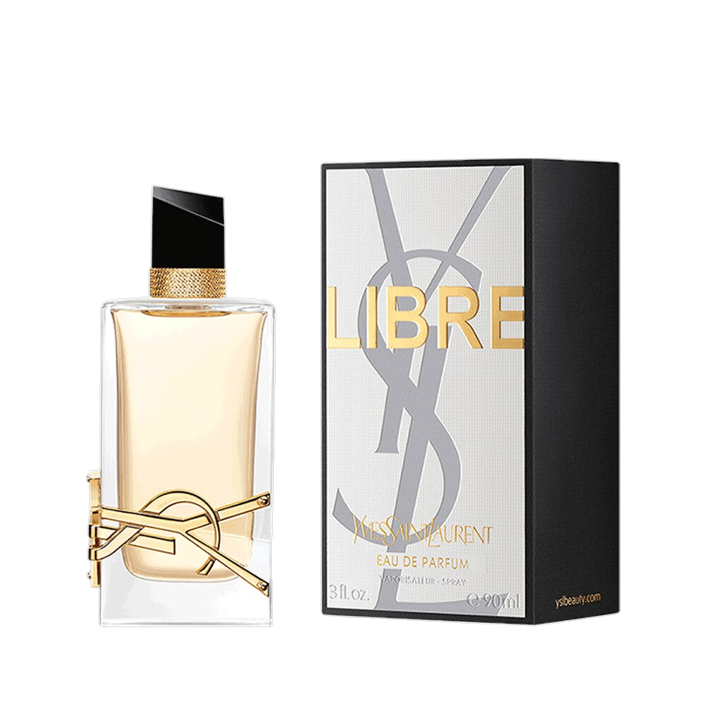 Libre Eau de Parfum YSL 30ml: frasco com correntes douradas e estojo oficial Yves Saint Laurent